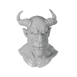 Fire demon creature, stylized boss enemy design