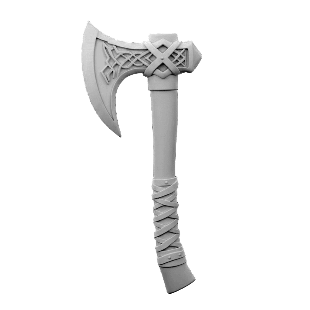 Reference image of a fantasy axe for 3D conversion