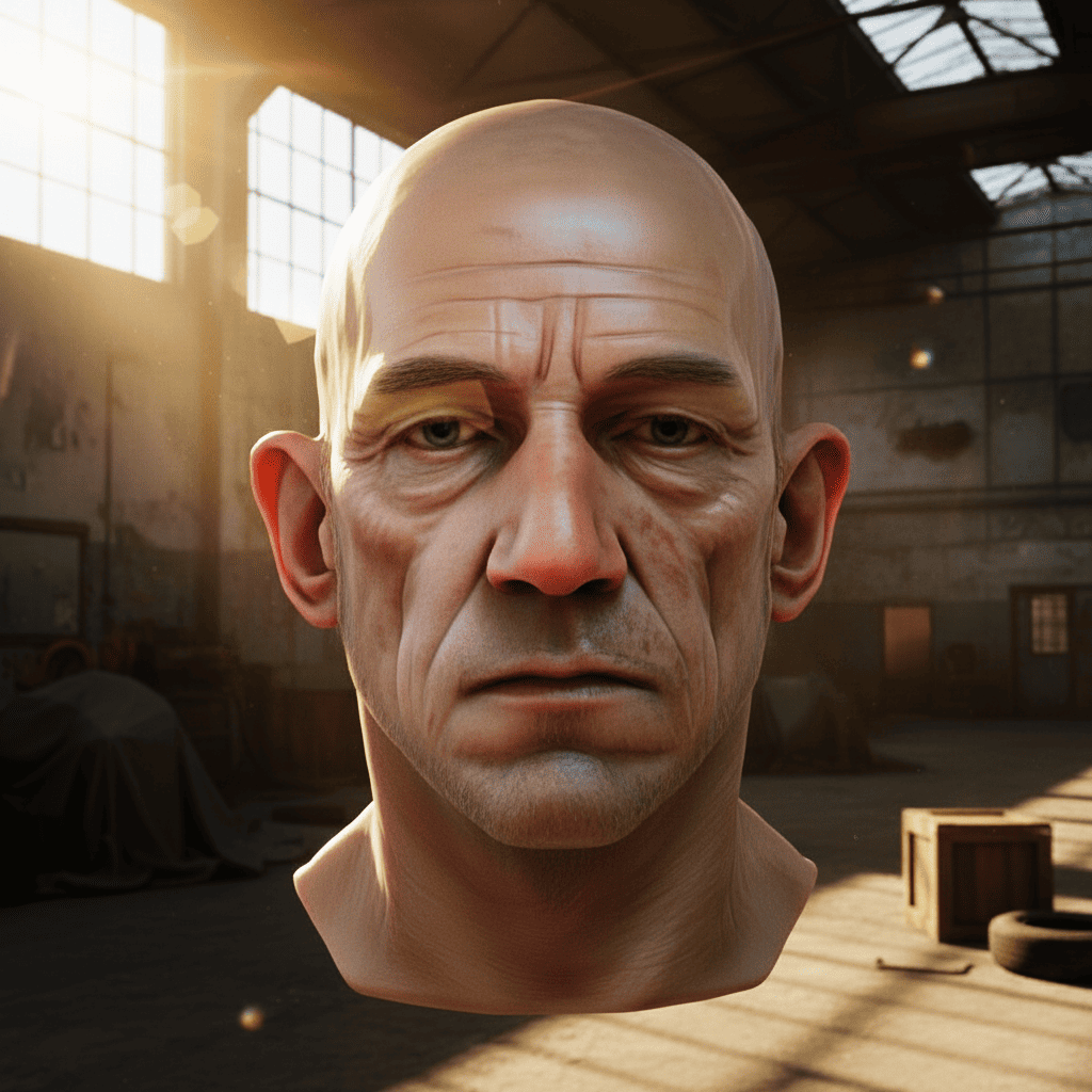 Character head concept art for 3D generation