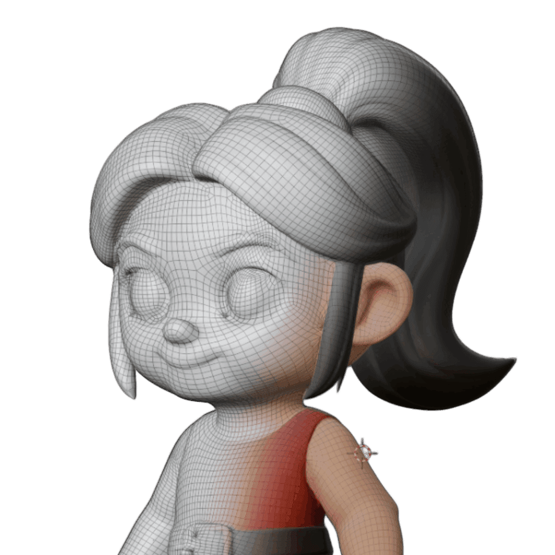 AI generated Godot asset wireframe view