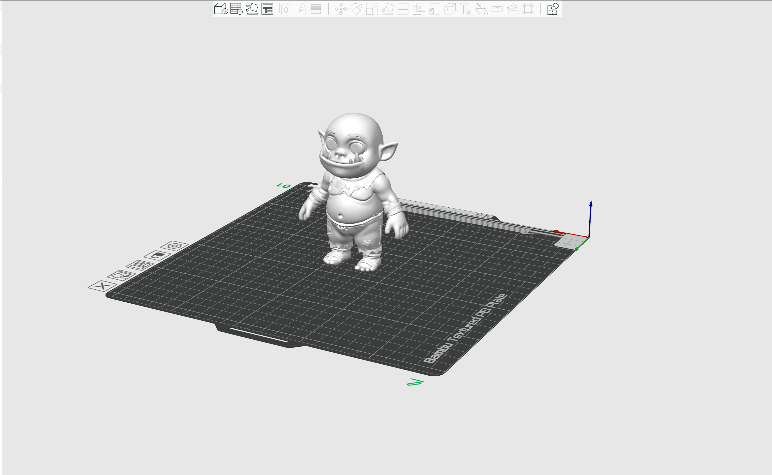 Chibi goblin model imported in Bambu Studio