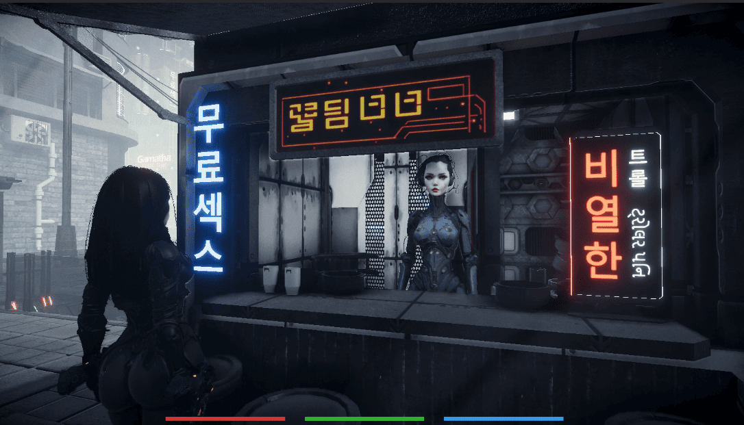 Dystopian street scene from Fallen Metal