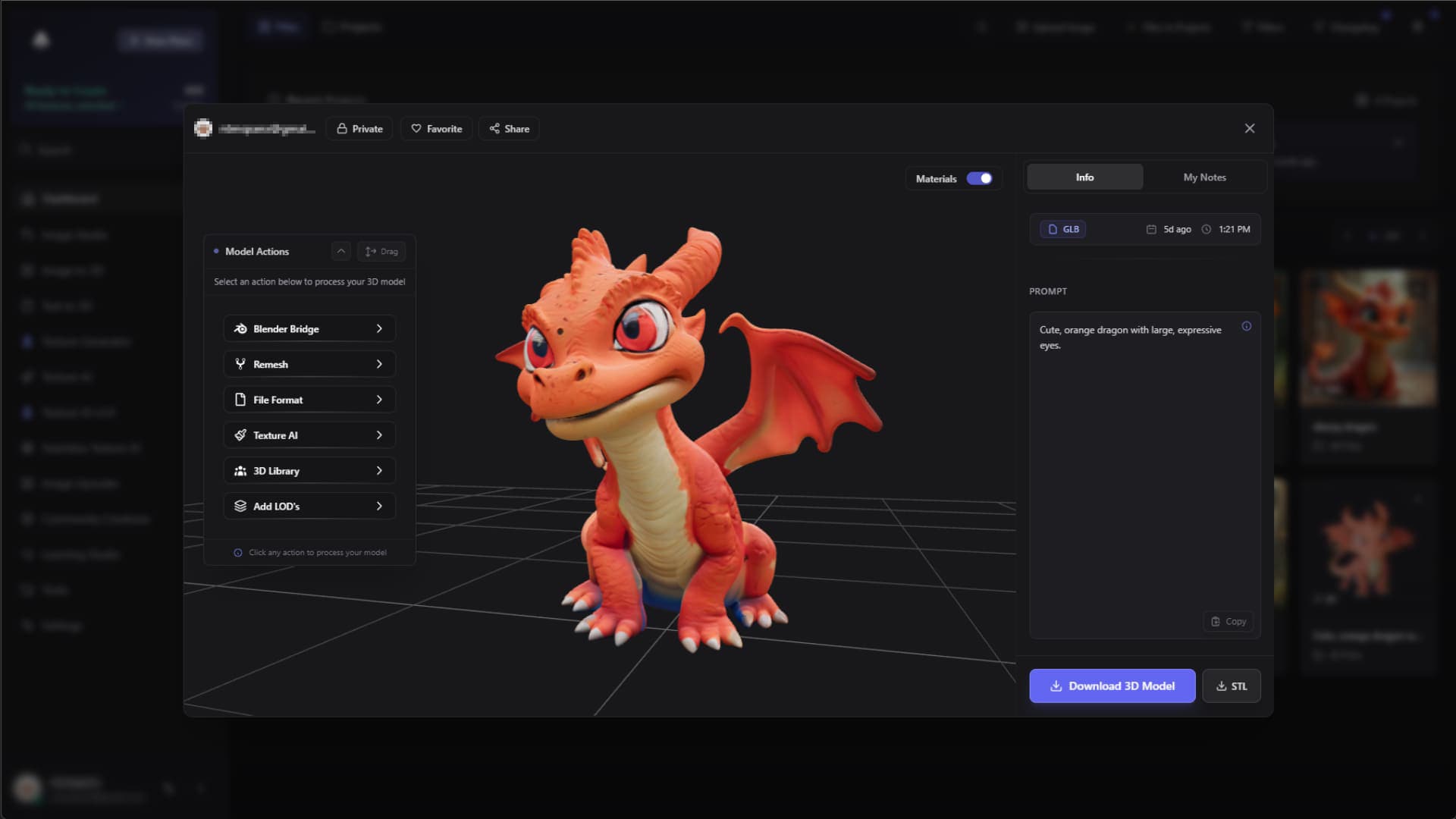 Process Modal for a 3D Model - 2