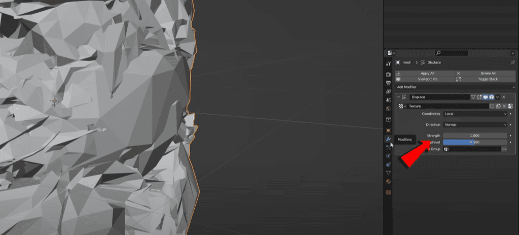 Displacement Modifier Settings