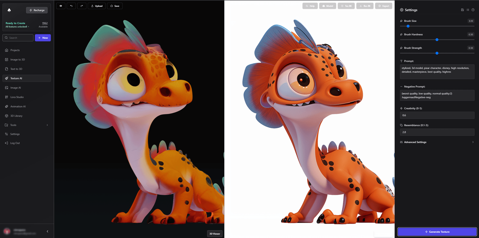 Texture Generation for Cartoon Characters