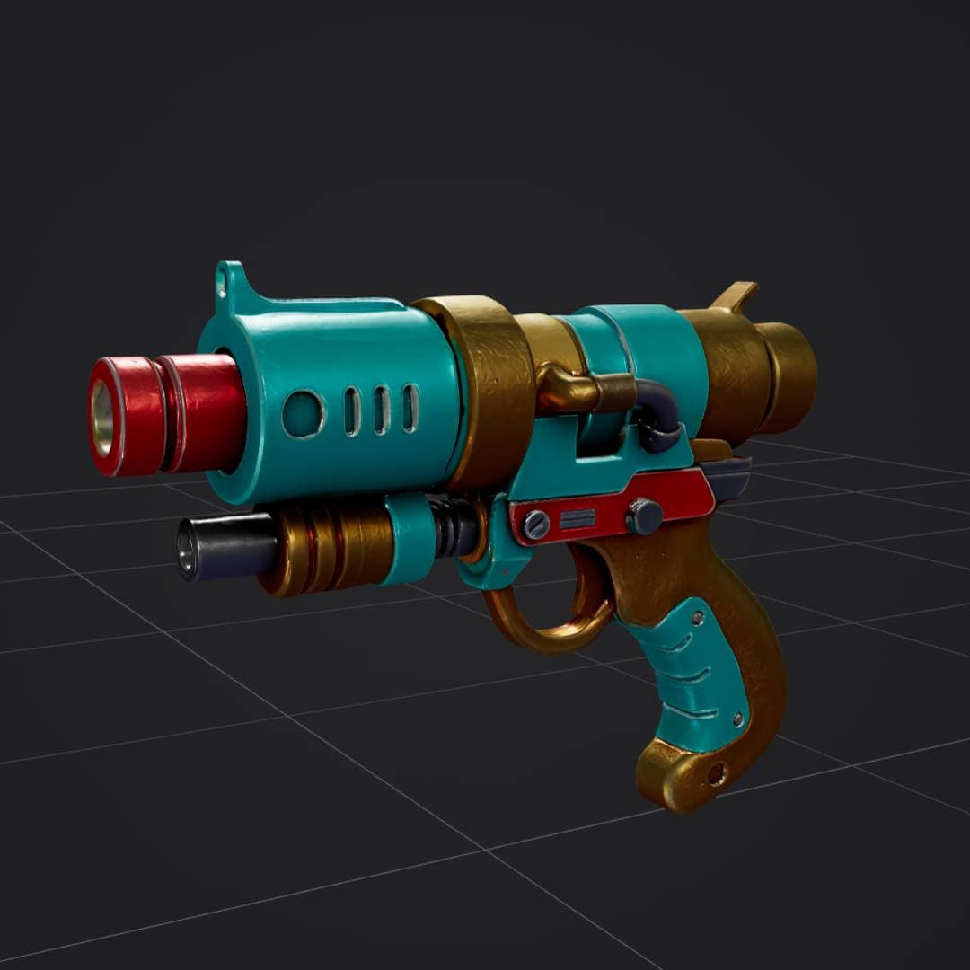 Retro sci-fi ray gun generated by AI