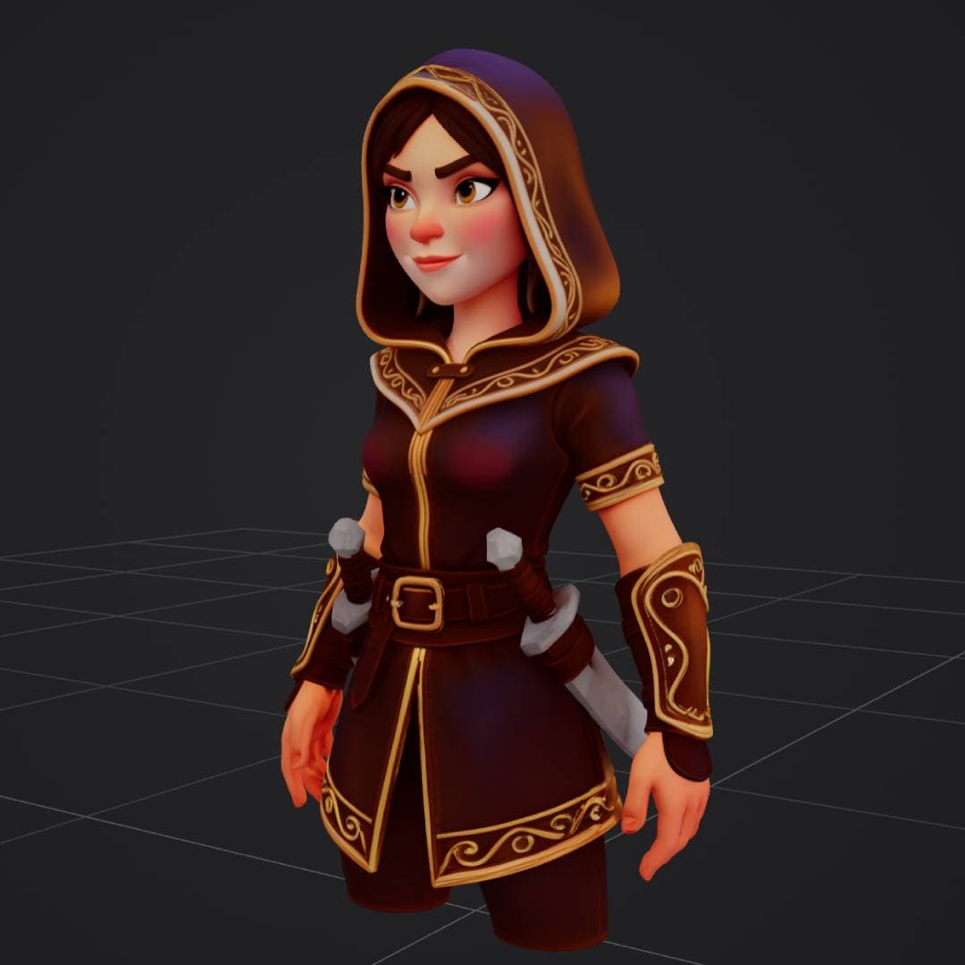 Fantasy rogue girl generated by AI