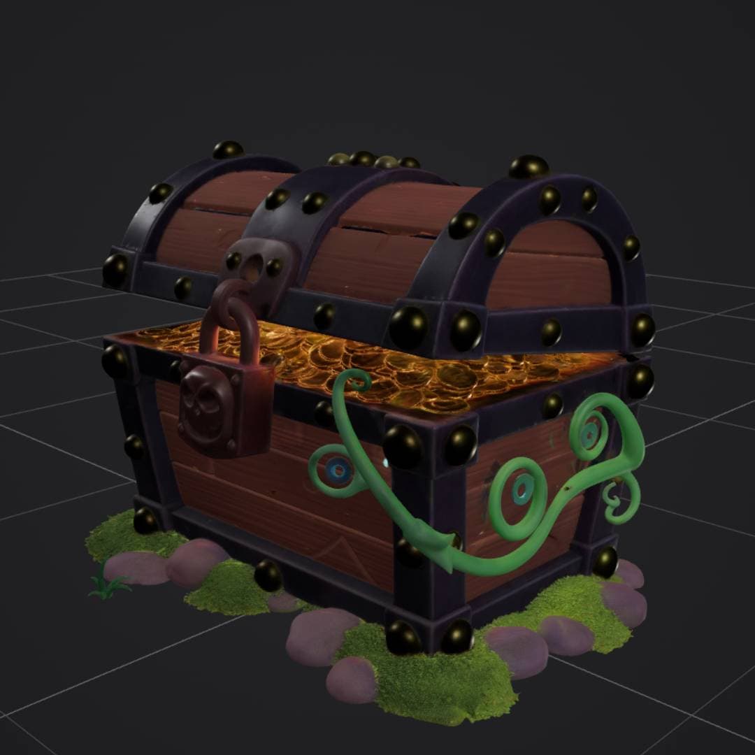 Stylized treasure chest generated by AI