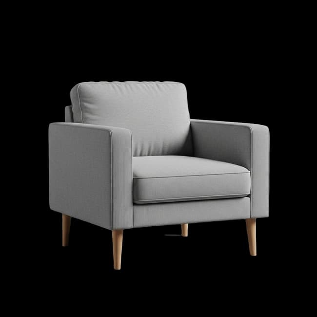 AI-generated 3D armchair for furniture visualization