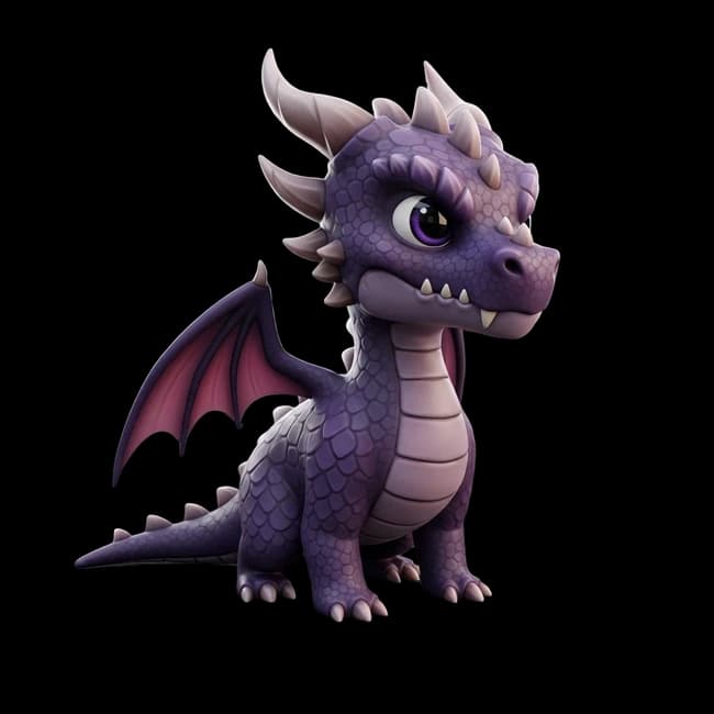 AI generated 3D cartoon dragon