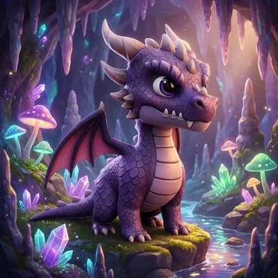 Cartoon dragon reference image for image to 3D generation