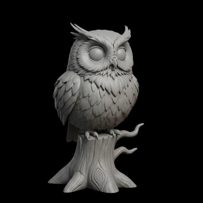 AI generated 3D cartoon owl