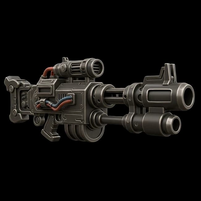 AI-generated 3D sci-fi railgun