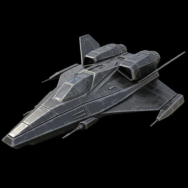 AI-generated 3D spaceship