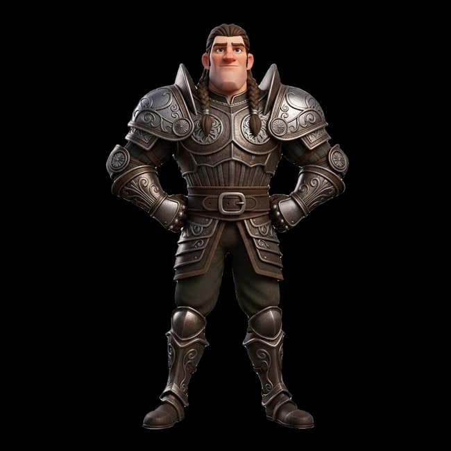 AI-generated 3D warrior character model