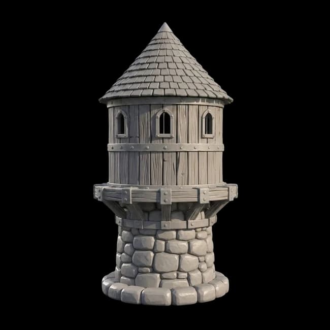 AI generated 3D fantasy watchtower