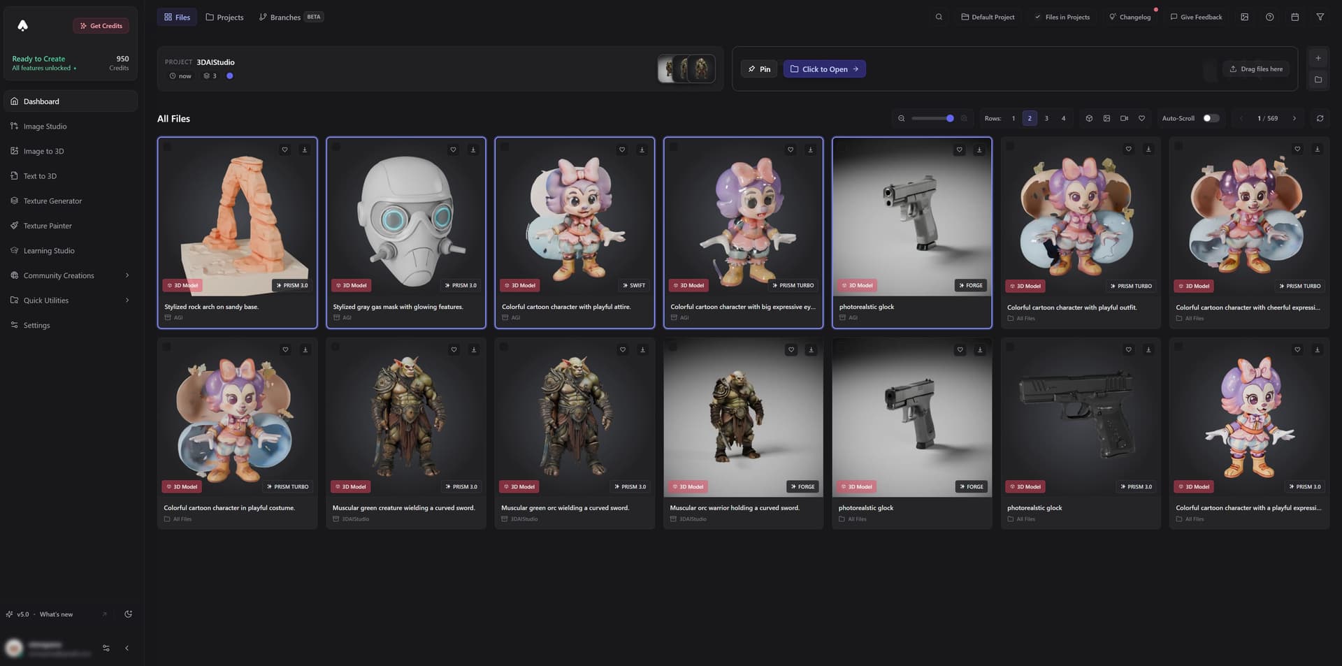 Dashboard Projects - Visual Redesign with Thumbnails