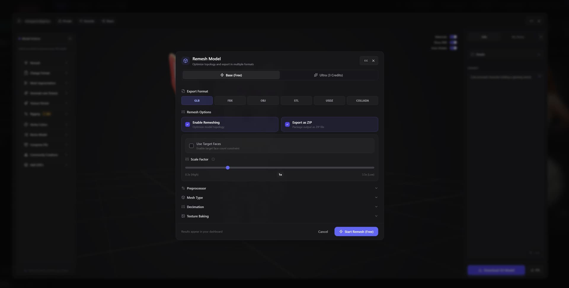 Simplified Remesh and Format Change