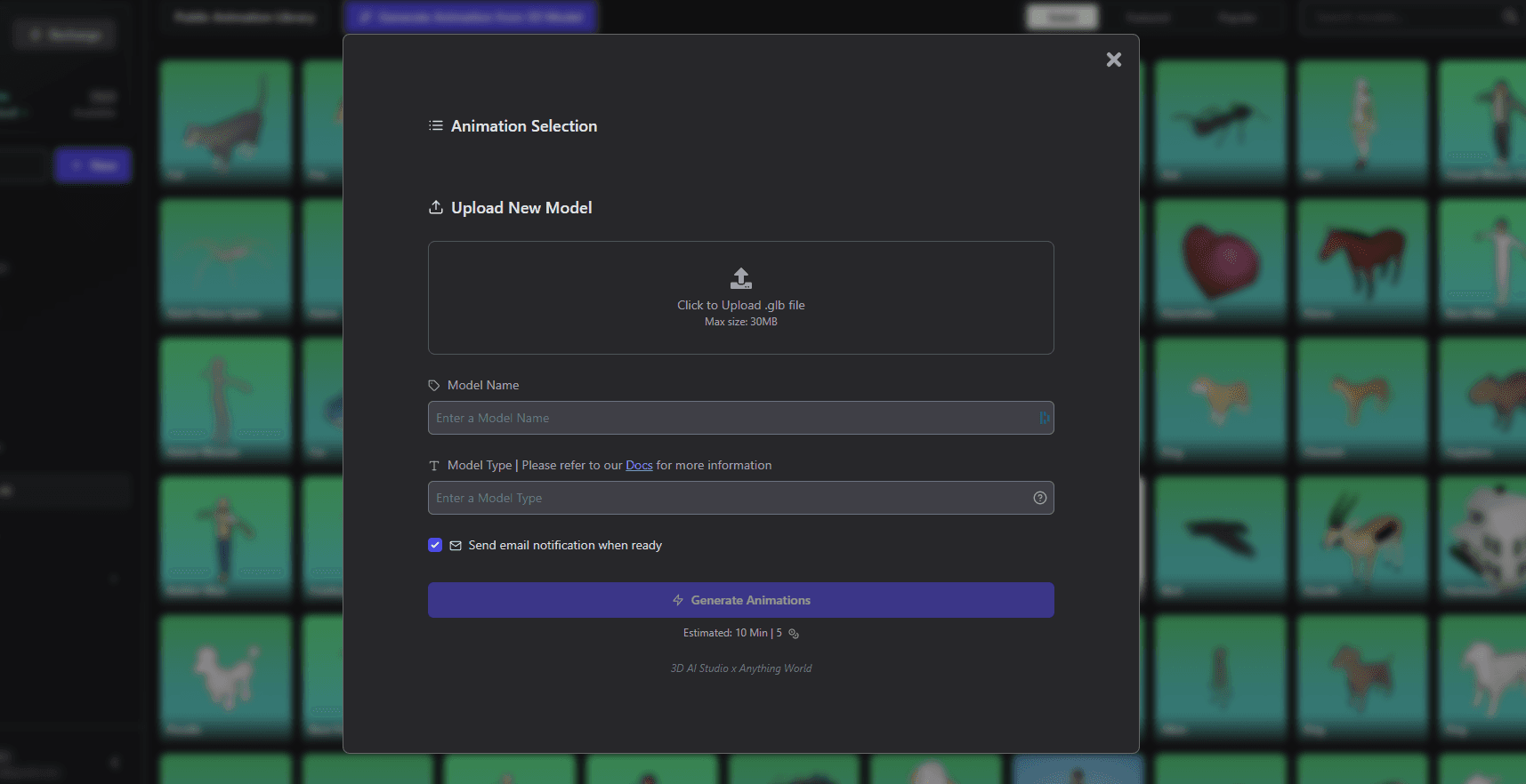 Generate Animation Interface